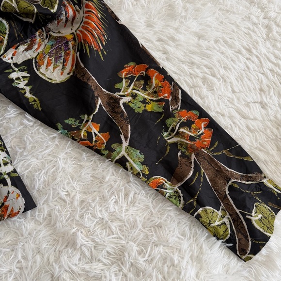 Chicos Womens 100% Silk Single Snap Open Front Jacket Size XL Safari Artsy - Picture 5 of 8